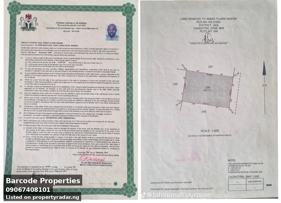 Land In Jabi For Sale in Abuja (FCT)